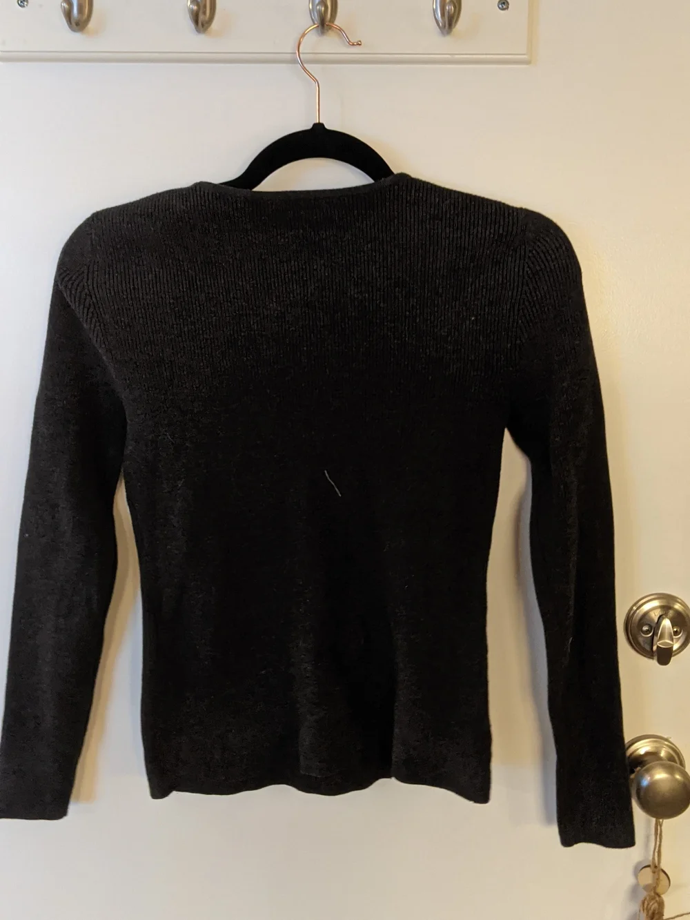 Zara Dark Grey Knit Sweater with Gold Buttons